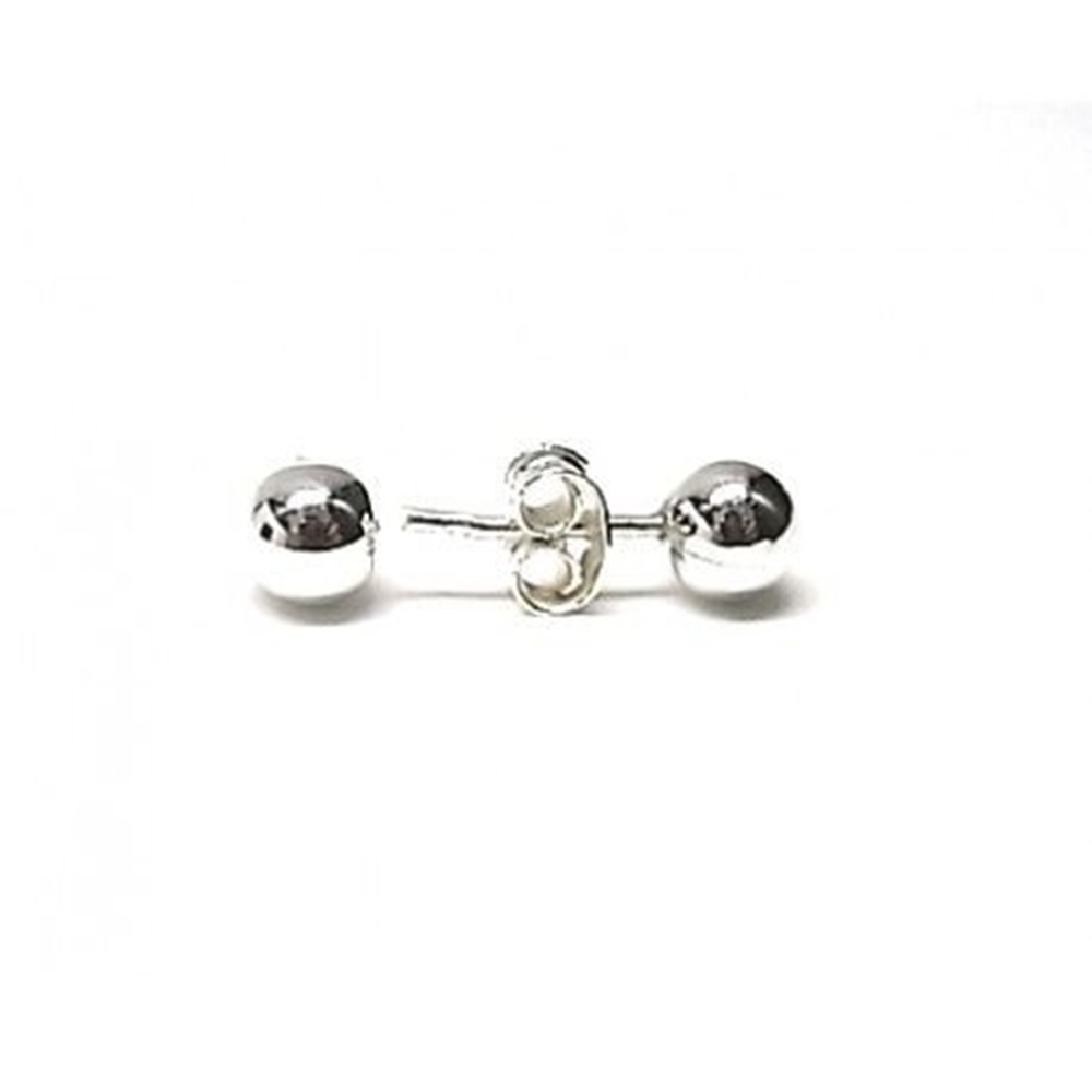 Pendientes bola 6mm lisa de Plata de ley 925